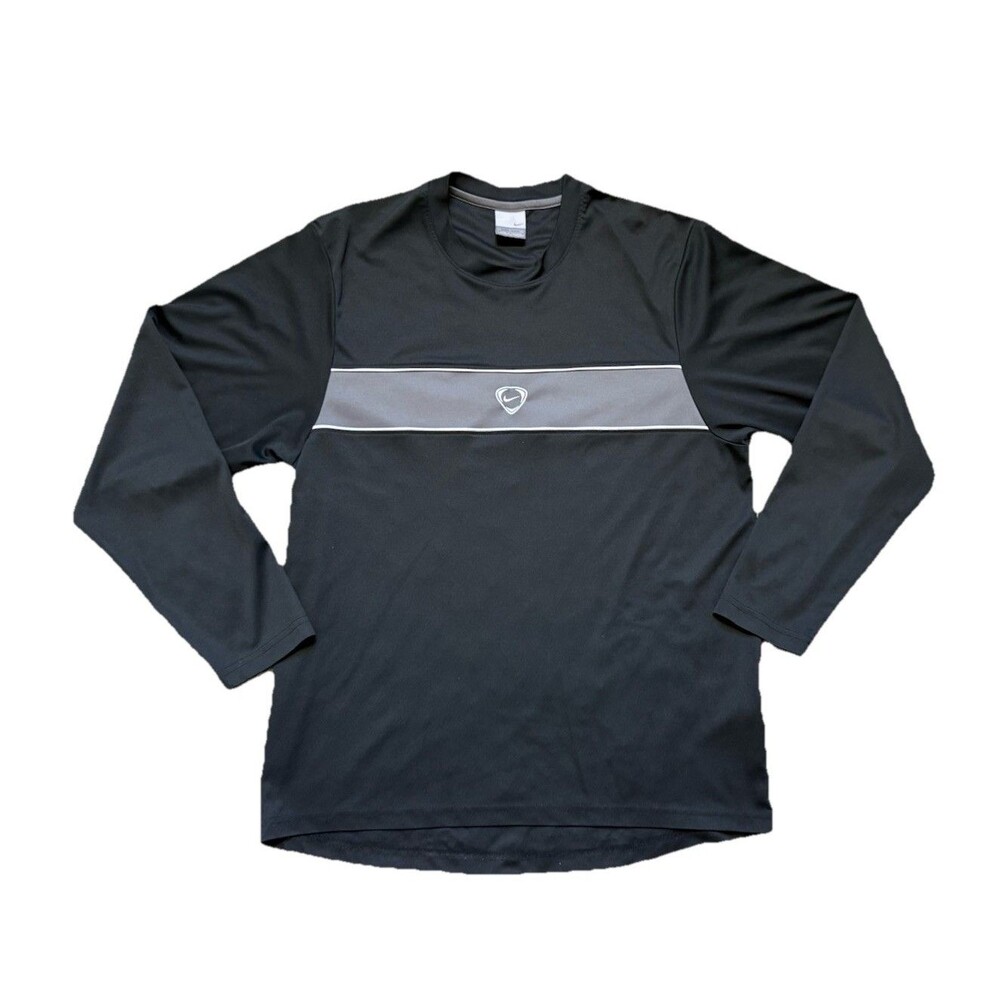 Nike Golf Vintage Black Gray Dri-FIT Performance Shirt Men’s Small Y2K Athletic